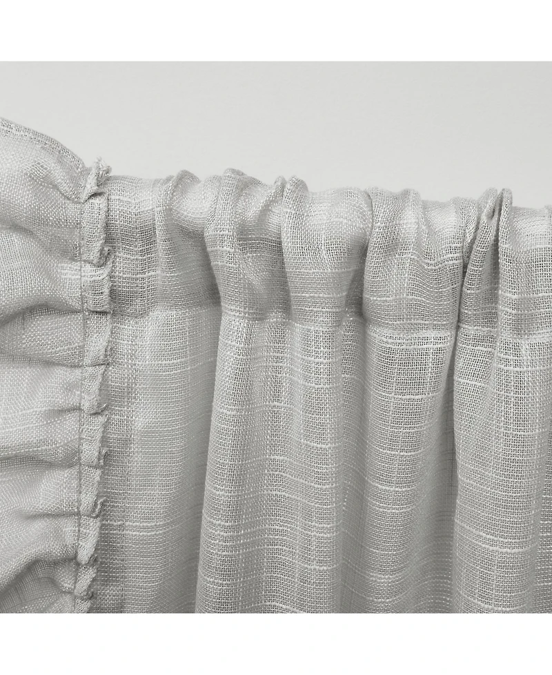 Exclusive Home Curtains Jacinta Flippable Side Ruffle Sheer Rod Pocket Curtain Panel Pair, 54" x 96", Set of 2
