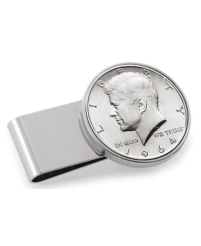 Men's American Coin Treasures Jfk 1964 First Year of Issue Half Dollar Stainless Steel Coin Money Clip