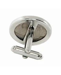 American Coin Treasures Gold-Layered Westward Journey 2005 Bison Jefferson Nickel Bezel Coin Cuff Links