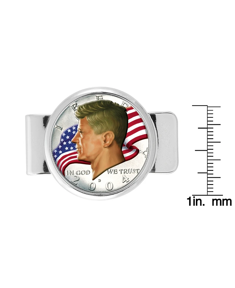 Men's American Coin Treasures Jfk Half Dollar Colorized American Flag Coin Money Clip