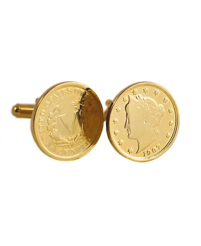 American Coin Treasures Gold-Layered Liberty Nickel Coin Cufflinks