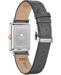 Bulova Men's Frank Sinatra My Way Gray Leather Strap Watch, 29.5 x 47mm