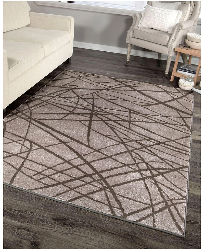Closeout! Orian Illusions Branches Gray 5'3" x 7'6" Area Rug