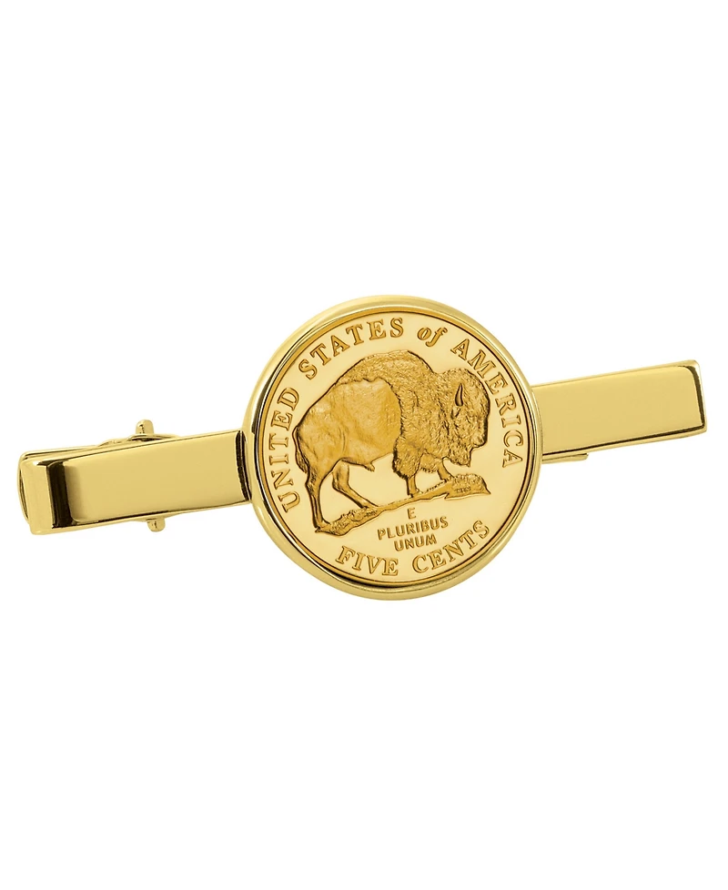 American Coin Treasures Gold-Layered Westward Journey Bison Nickel Coin Tie Clip