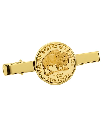 American Coin Treasures Gold-Layered Westward Journey Bison Nickel Coin Tie Clip
