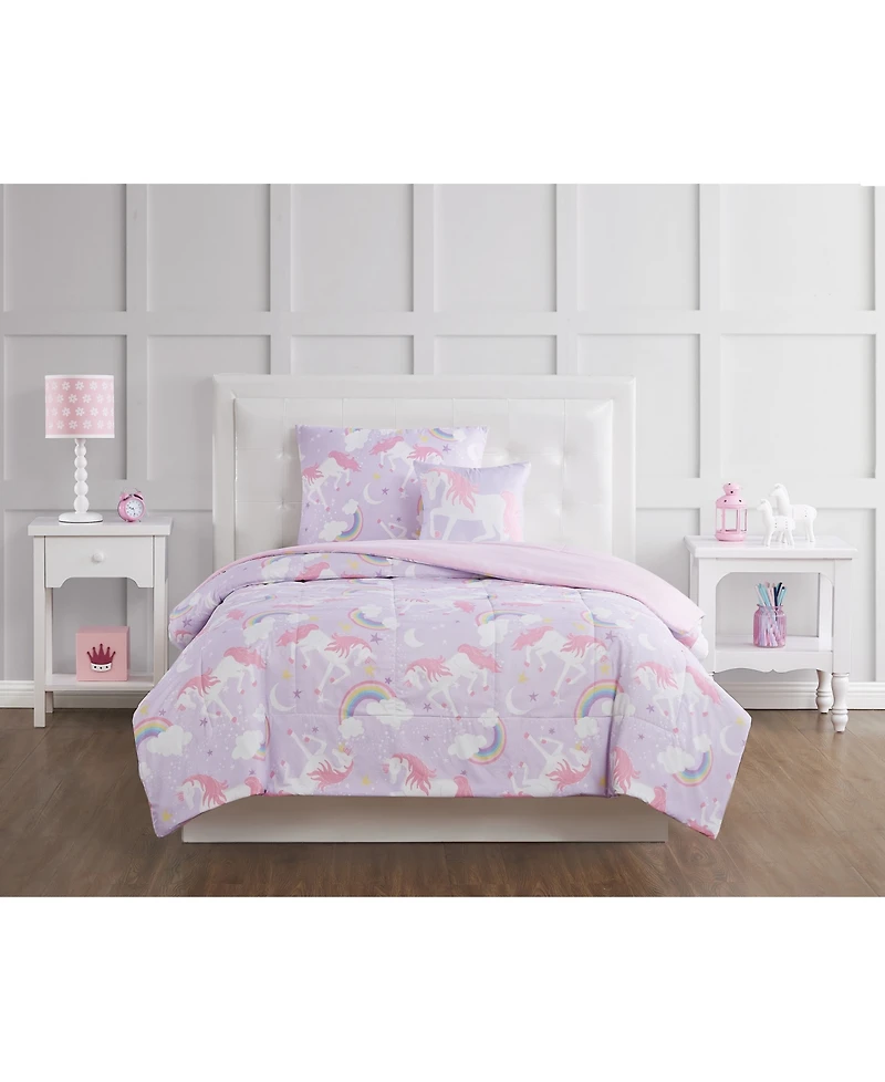My World Kids Rainbow Unicorn 3-Pc. Comforter Set, Full