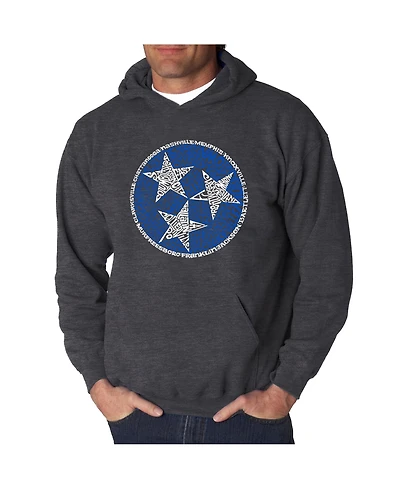 La Pop Art Men's Tennessee Tristar Word Hooded Sweatshirt