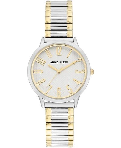 Anne Klein Women's Two-Tone Stainless Steel Stretch Bracelet Watch 34mm