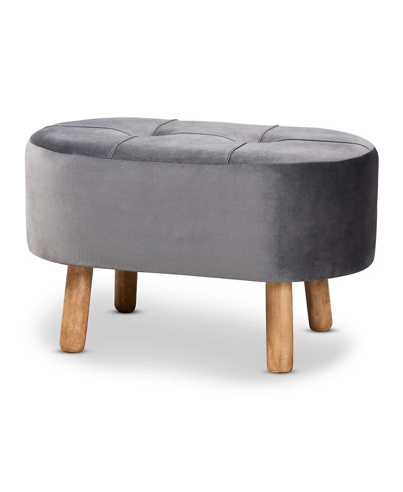 Furniture Simone Mid-Century Modern Upholstered Ottoman