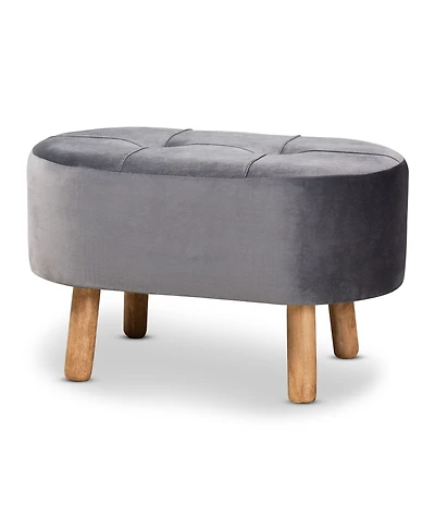 Furniture Simone Mid-Century Modern Upholstered Ottoman