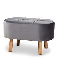 Furniture Simone Mid-Century Modern Upholstered Ottoman
