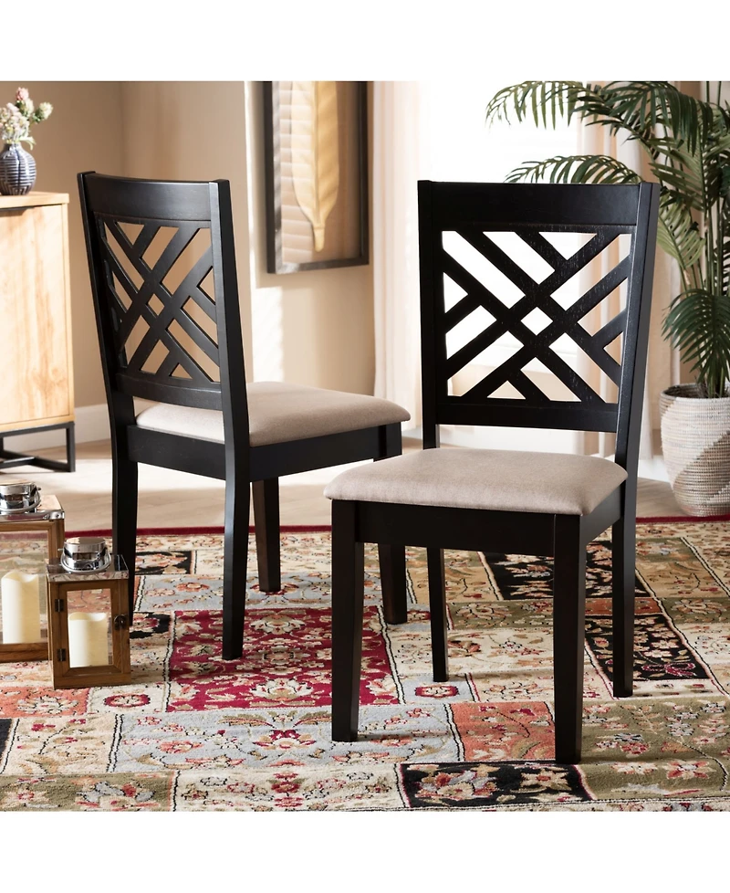 Furniture Caron Transitional 2 Piece Dining Chair Set with Seat