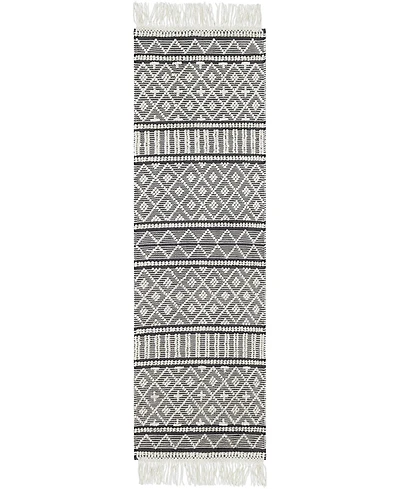 Livabliss Farmhouse Tassels Fts-2300 Charcoal 2'6" x 8' Runner Area Rug