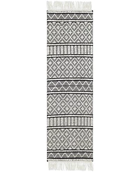 Livabliss Farmhouse Tassels Fts-2300 Charcoal 2'6" x 8' Runner Area Rug