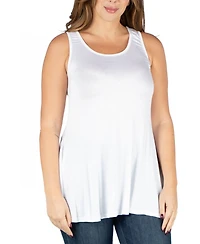 24seven Comfort Apparel Plus Sleeveless Tunic Tank Top