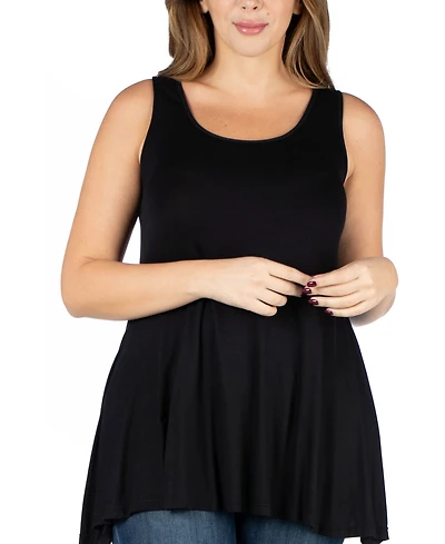 24seven Comfort Apparel Plus Sleeveless Tunic Tank Top