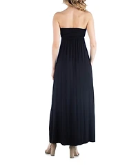 24seven Comfort Apparel Sleeveless Empire Waist Maternity Maxi Dress