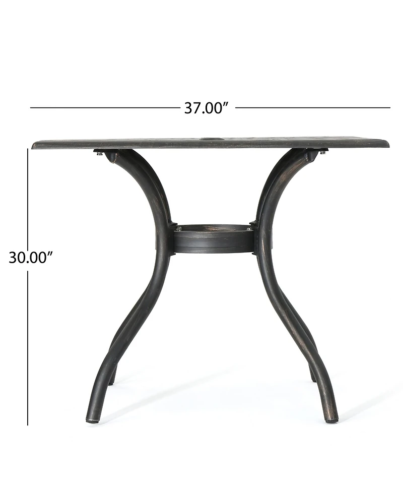 Noble House Austin Outdoor Cast Square Dining Table