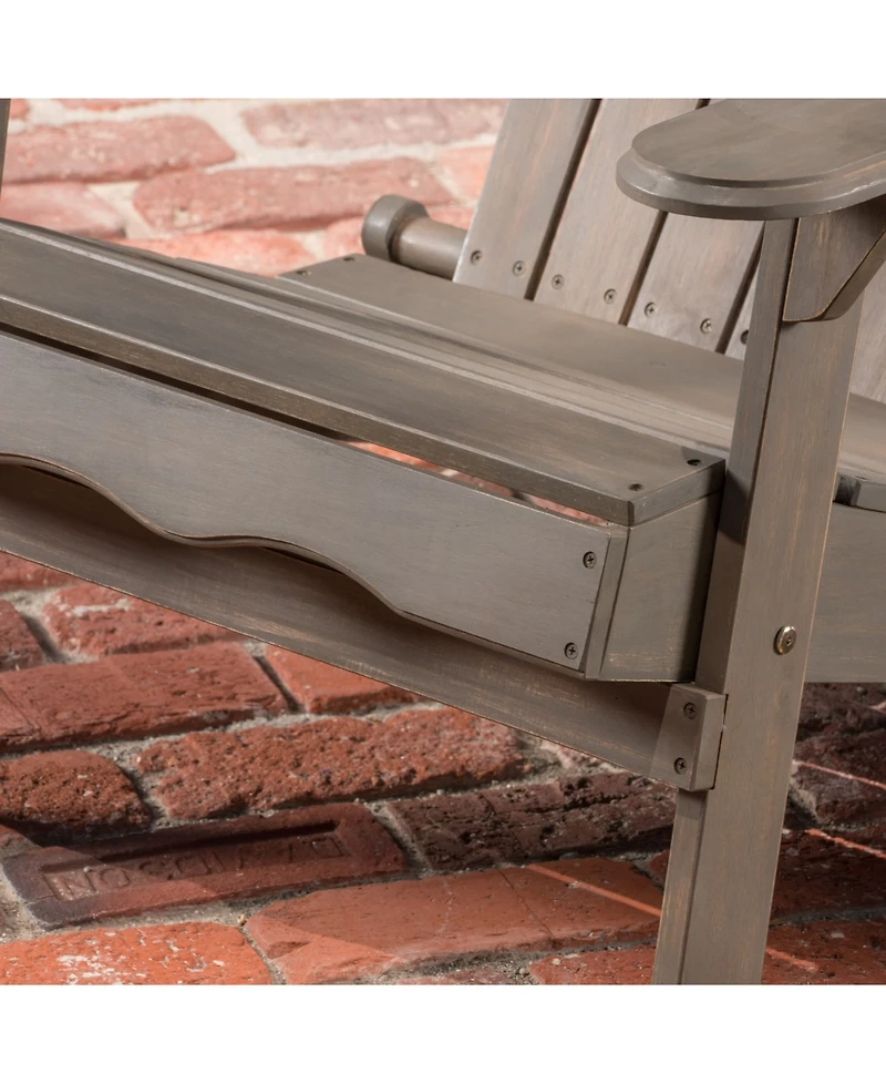 Noble House Hanlee Gray Folding Adirondack Chair