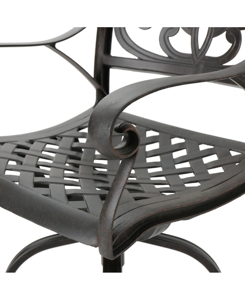 Noble House Alfresco Outdoor Cast Barstools, Set of 2