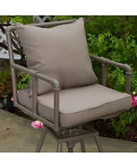 Noble House Hatteras Outdoor Adjustable Height Swivel Barstool