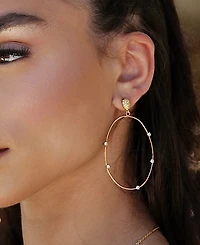 Ettika Delicate Crystal Large Oval Hoop Women's Earrings