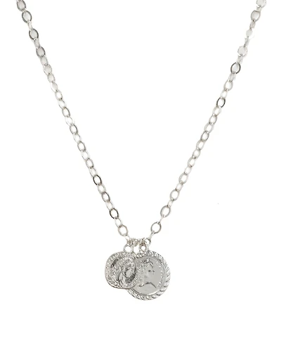 Ettika The Adventurer Double Rhodium Coin Women's Necklace