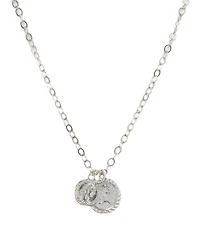 Ettika The Adventurer Double Rhodium Coin Women's Necklace