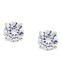 Cubic Zirconia Round Stud Earrings in Silver Plate