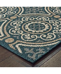 Oriental Weavers Latitude 609 Blue 7'10" x 10' Outdoor Area Rug