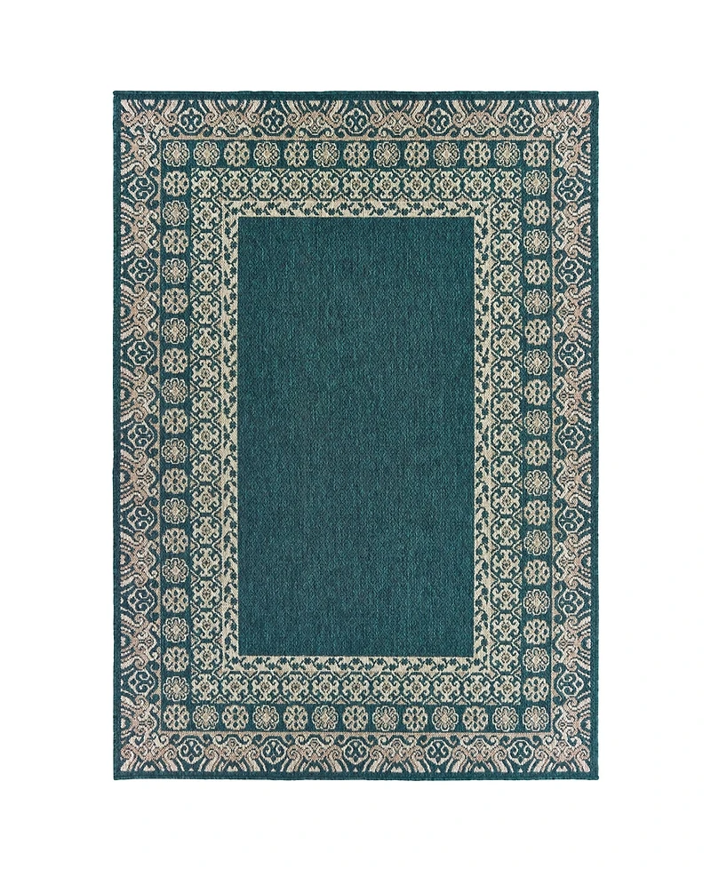 Oriental Weavers Latitude 1503B Blue 6'7" x 9'2" Outdoor Area Rug