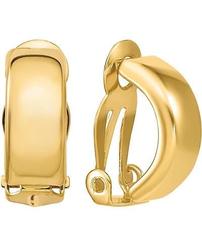 Polished Half Hoop Clip-On Earrings in 14k Gold