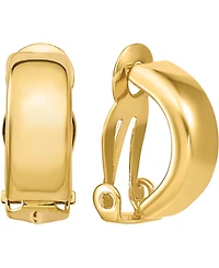 Polished Half Hoop Clip-On Earrings in 14k Gold