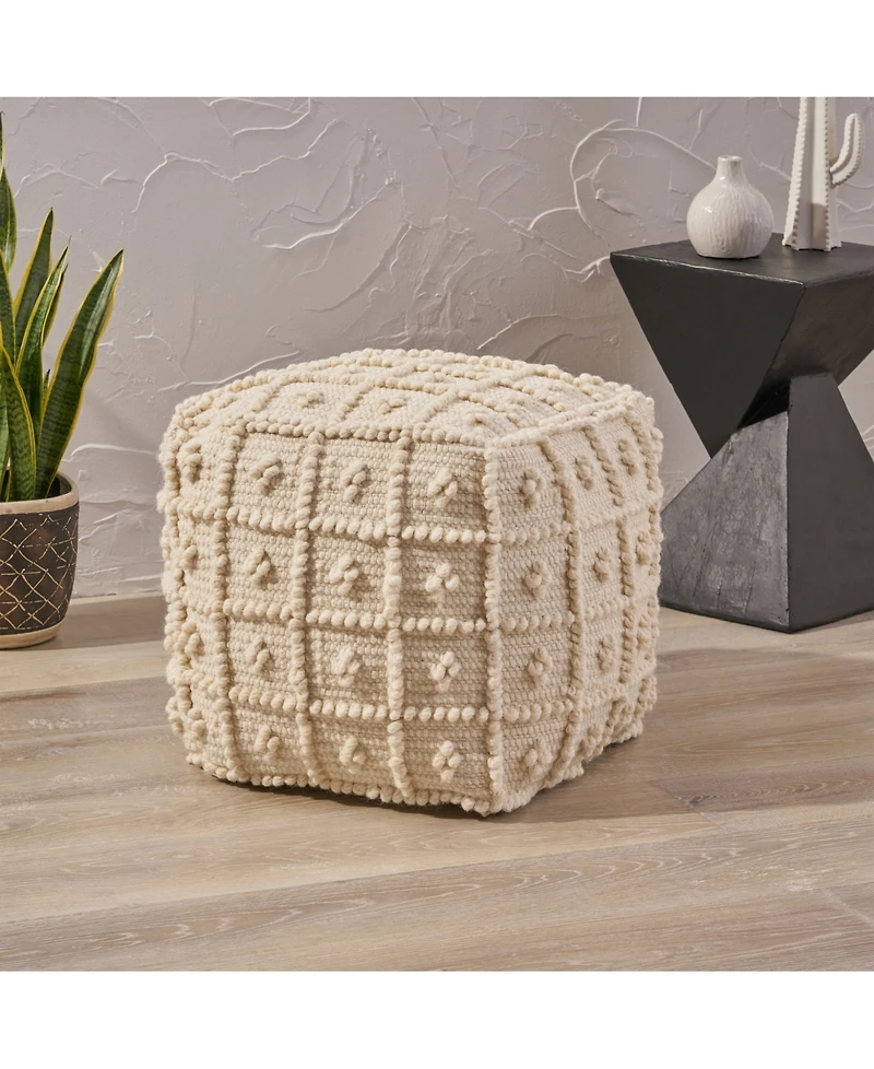 Noble House Atwater Boho Ottoman Pouf