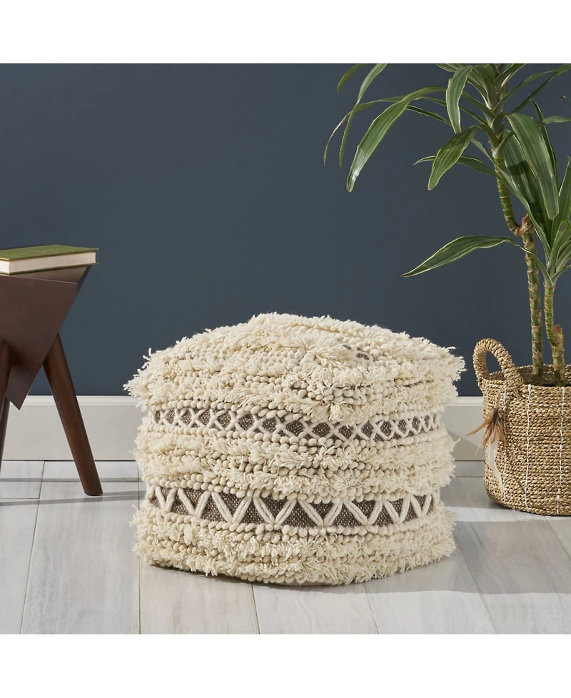 Noble House Billie Boho Ottoman Pouf