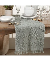 Saro Lifestyle Fringe Waffle Weave Runner