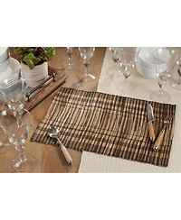 Saro Lifestyle Striped Water Hyacinth Placemat Set of 4