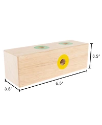 Hey Play Screw Block Toy - Kids Wooden Manipulative With Screws And Screwdriver - Fun Fine Motor Development Activity For Boys And Girls