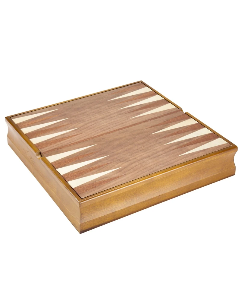 Hey Play 7-In-1 Classic Wooden Board Game Set - Old Fashioned Family Game Night Cards, Dice, Chess, Checkers, Backgammon, Dominoes And Cribbage