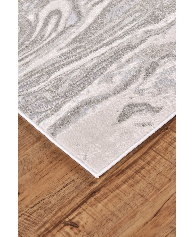 Feizy Prasad R3894 Silver 2'10" x 7'10" Runner Rug