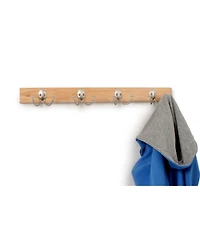 Spectrum Stratford Wall Mount 4-Double Hook Wood Rack