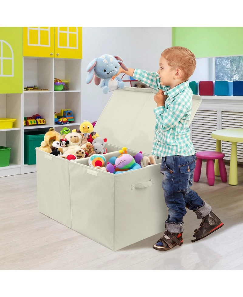 Sorbus Toy Chest with Flip-Top Lid, Kids Collapsible Storage for Nursery, Playroom, Closet, Home Organization, Large