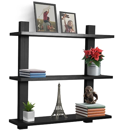 Sorbus 3 Tier Decorative Floating Wall Shelf - for Books, Trophies, Decor, Kitchen, Living Room & Bathroom Decor