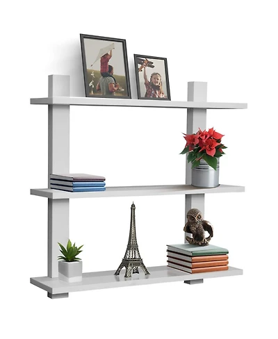 Sorbus 3 Tier Decorative Floating Wall Shelf - for Books, Trophies, Wall Decor, Kitchen, Living Room & Bathroom Decor