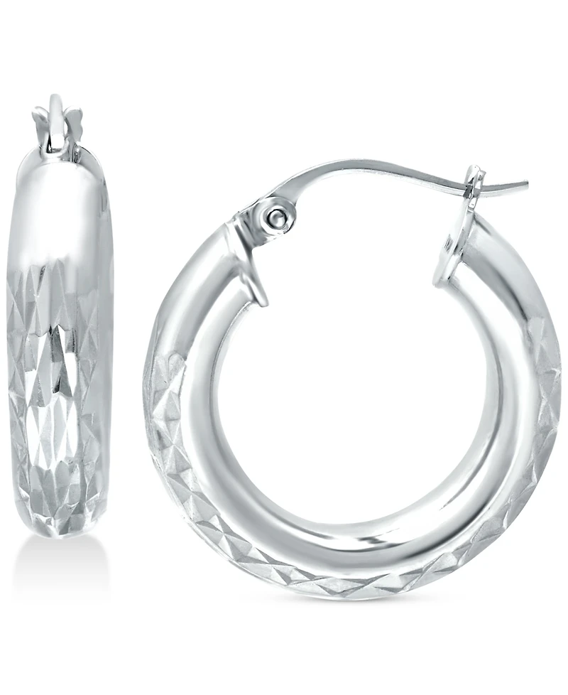 Giani Bernini Small Embellished Hoop Earrings in Sterling Silver, 20mm, Created for Macy's