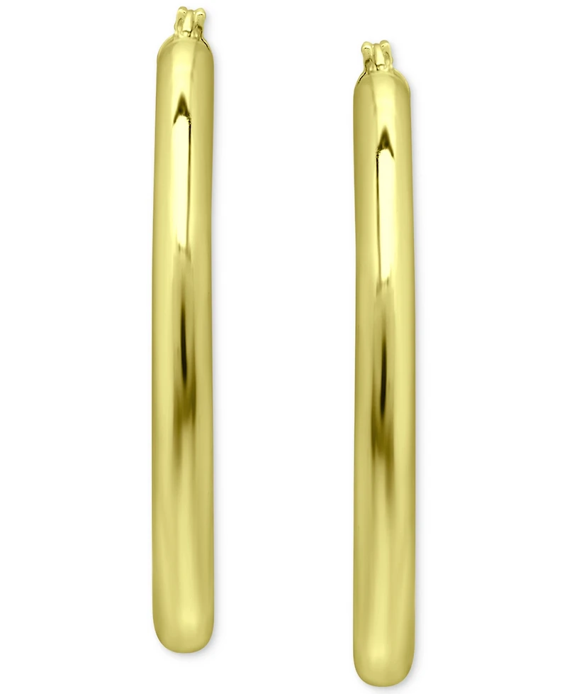 Giani Bernini Oval Polished Hoop Earrings in 18k Gold-Plated Sterling Silver, 1-1/8", Created for Macy's