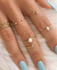Ettika Crystal Poppy Adjustable Ring Set