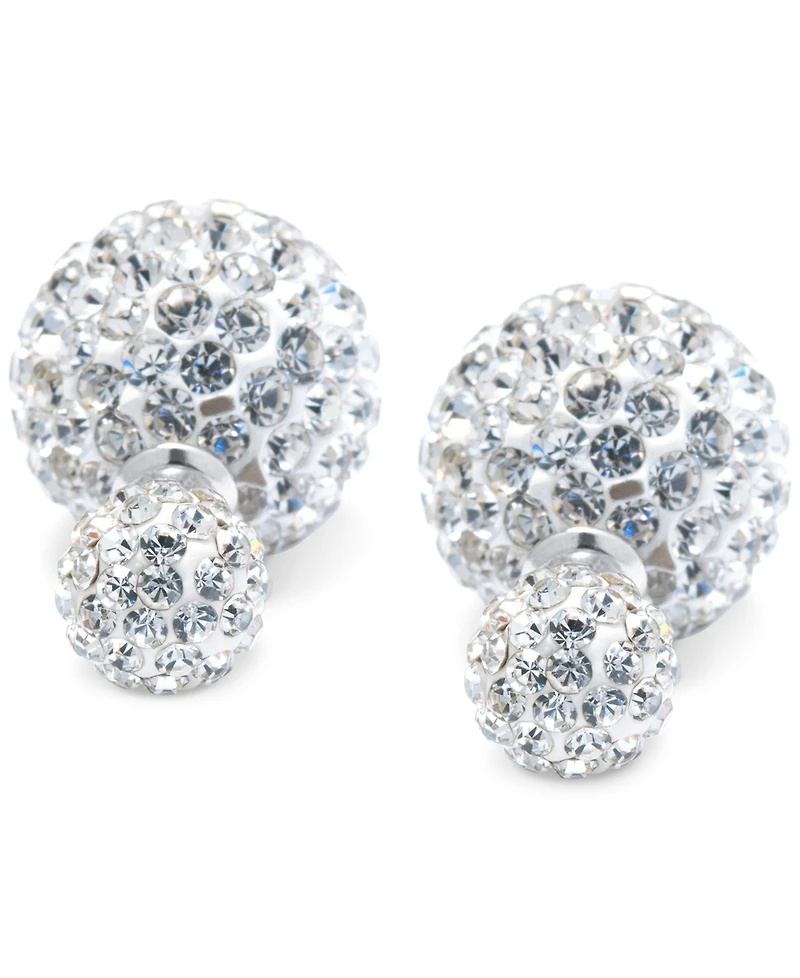 Crystal Sphere Reversible Stud Earrings in Sterling Silver, Exclusively at Macy's
