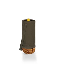 Picnic Time Malbec Insulated Canvas and Willow Wine Bottle Basket