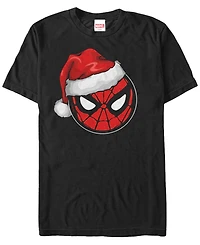 Fifth Sun Men's Marvel Spider-Man Santa Hat Short Sleeve T-shirt
